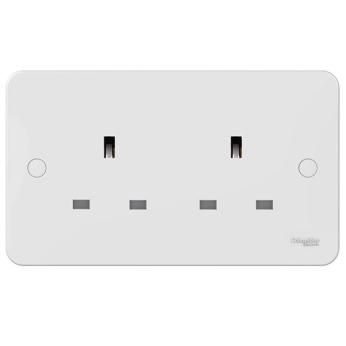 Schneider Lisse White 13A Double Unswitched Socket GGBL3060