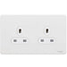 Schneider Ultimate Screwless White Metal 13A Double Socket GU3460WPW Available from RS Electrical Supplies
