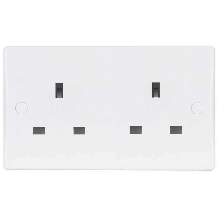 Schneider Ultimate Slimline White 13A Double Unswitched Socket GU3060