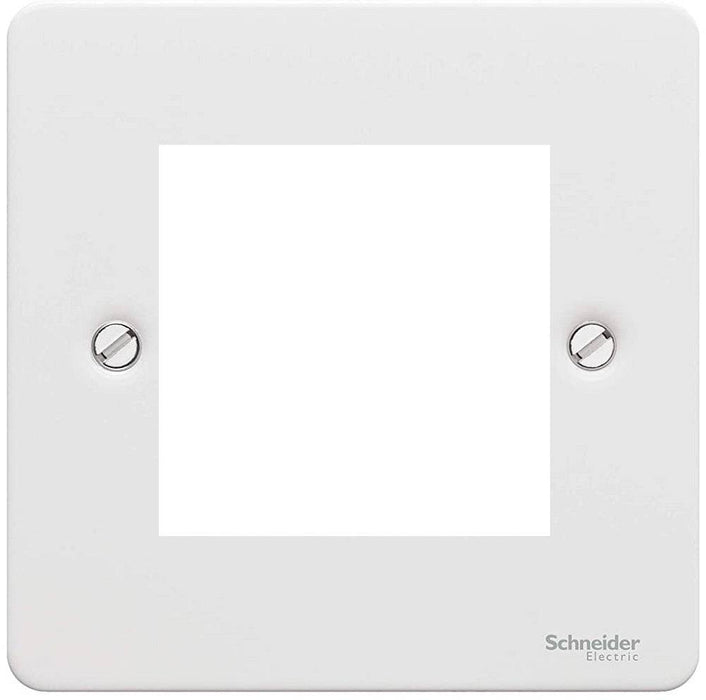 Schneider Ultimate Flat Plate White Metal 2G Euro Plate GU8260PW