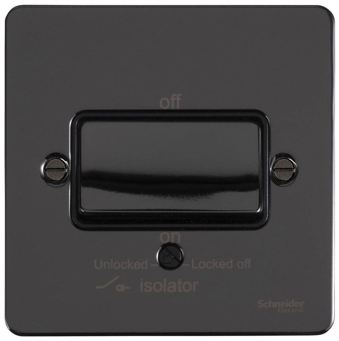 Schneider Ultimate Flat Plate Black Nickel Fan Isolator Switch