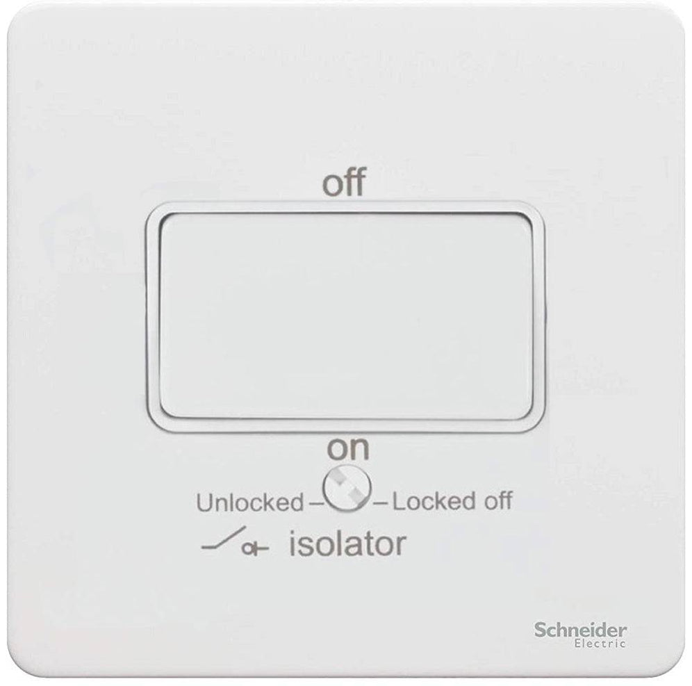 Schneider Ultimate Screwless White Metal Fan Isolator Switch GU1413WPW