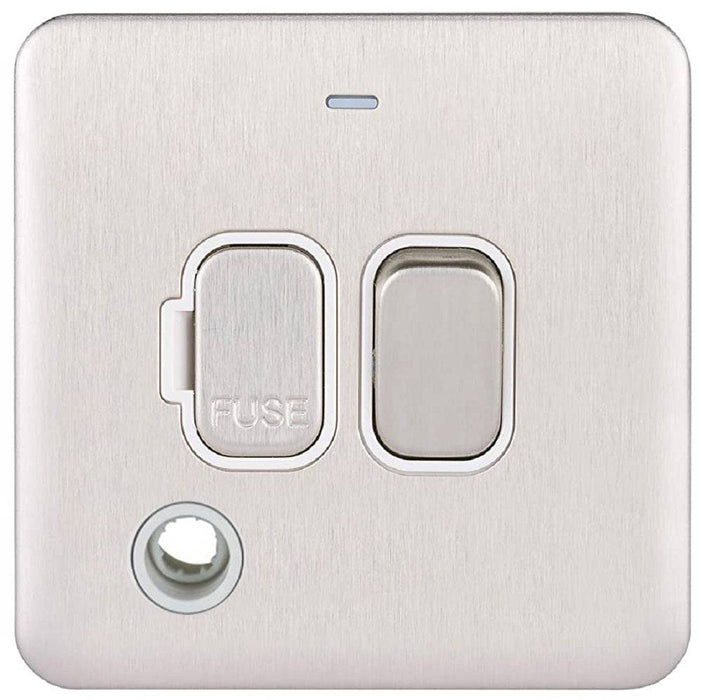Schneider Lisse Deco Stainless Steel 13A DP Switched Spur With Flex GGBL5013WSS