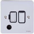 Schneider Ultimate Flat Plate Polished Chrome 13A DP Switched Spur with Flex GU5213BPCAvailable from RS Electrical Supplies