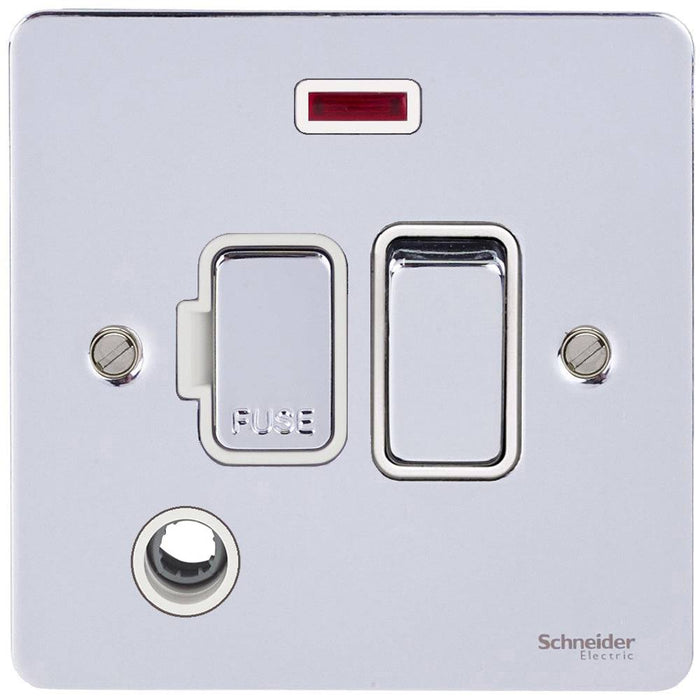 Schneider Ultimate Flat Plate Polished Chrome 13A DP Switched Spur with Neon & Flex GU5214WPC