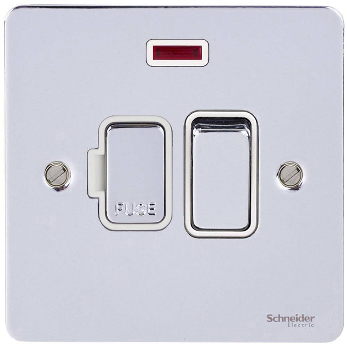 Schneider Ultimate Flat Plate Polished Chrome 13A DP Switched Spur with Neon GU5211WPC