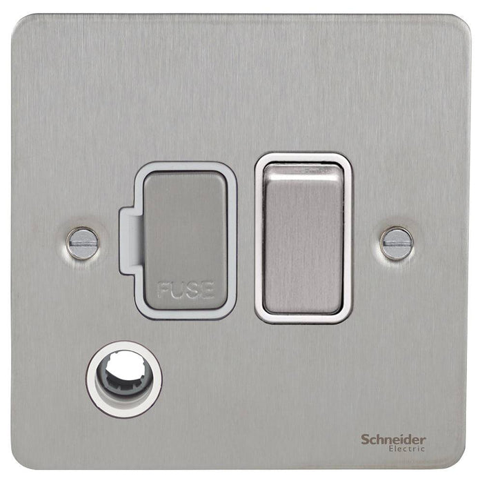 Schneider Ultimate Flat Plate Stainless Steel 13A DP Switched Spur with Flex GU5213WSS