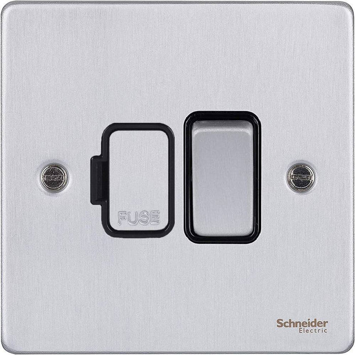 Schneider Ultimate Low Profile Brushed Chrome 13A DP Switched Spur GU5510BBC