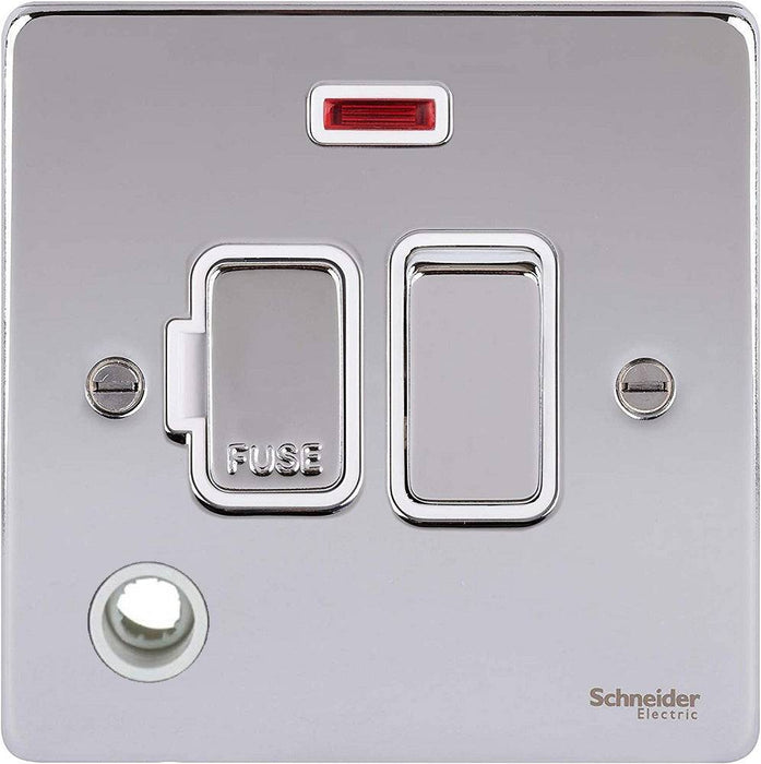 Schneider Ultimate Low Profile Polished Chrome 13A DP Switched Spur with Neon and Flex GU5514WPC