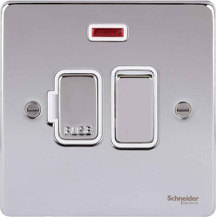 Schneider Ultimate Low Profile Polished Chrome 13A DP Switched Spur with Neon GU5511WPC