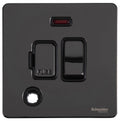 Schneider Ultimate Screwless Black Nickel 13A Switched Spur with Neon & Flex GU5414BBN