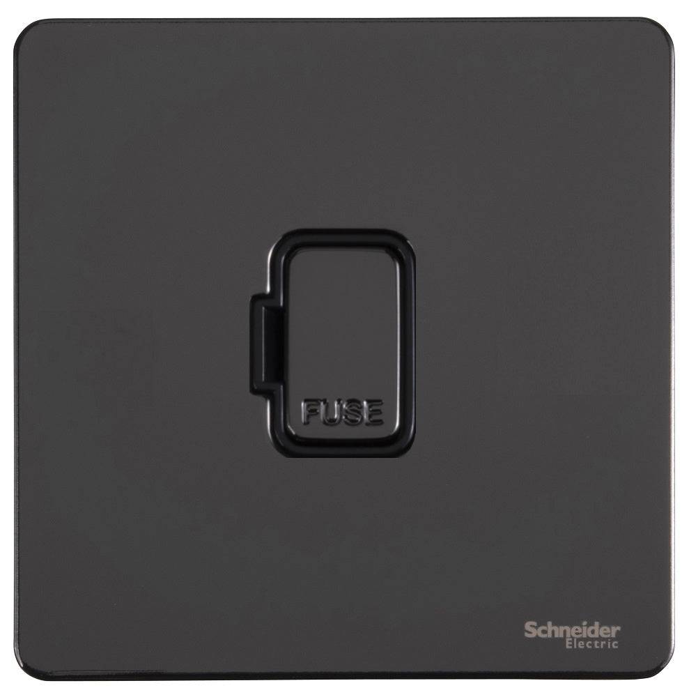 Schneider Ultimate Screwless Black Nickel 13A Unswitched Spur GU5400BBN