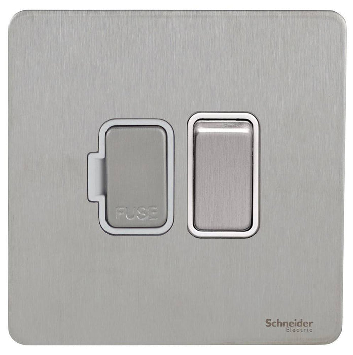 Schneider Ultimate Screwless Stainless Steel 13A Switched Spur GU5410WSS