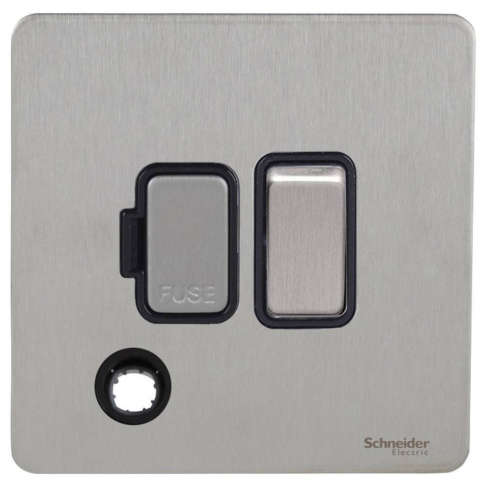 Schneider Ultimate Screwless Stainless Steel 13A Switched Spur with Flex GU5413BSS