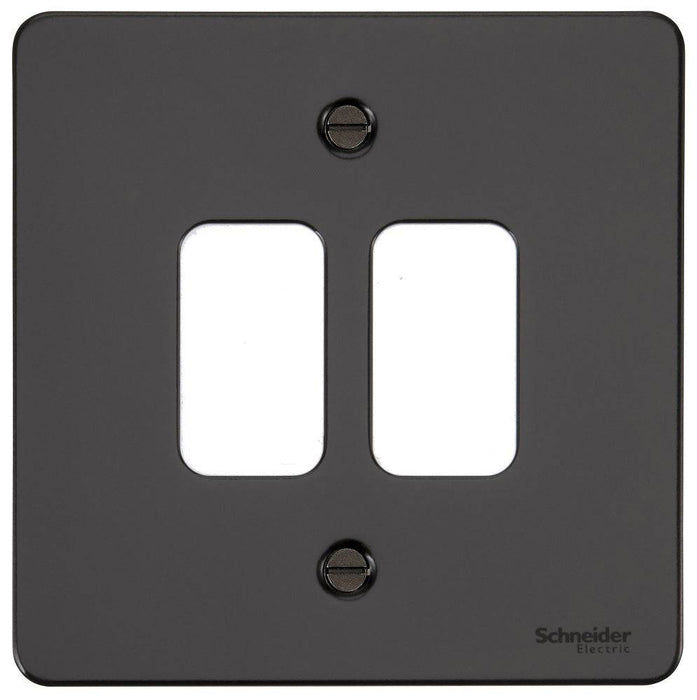 Schneider Ultimate Flat Plate Black Nickel 2G Grid Plate GUG02GBN