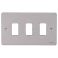 Schneider Ultimate Flat Plate Pearl Nickel 3G Grid Plate GUG03GPNAvailable from RS Electrical