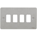 Schneider Ultimate Flat Plate Stainless Steel 4G Grid Plate GUG04GSSAvailable from RS Electrical 