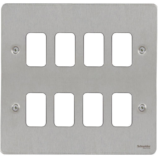 Schneider Ultimate Flat Plate Stainless Steel 8G Grid Plate GUG08GSSAvailable from RS Electrical 