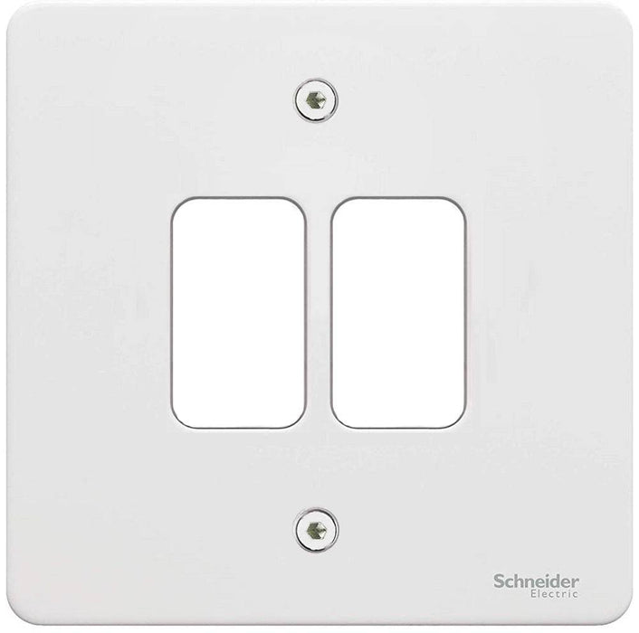 Schneider Ultimate Flat Plate White Metal 2G Grid Plate GUG02GPW