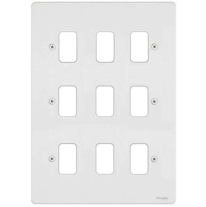 Schneider Ultimate Flat Plate White Metal 9G Grid Plate GUG09GPW