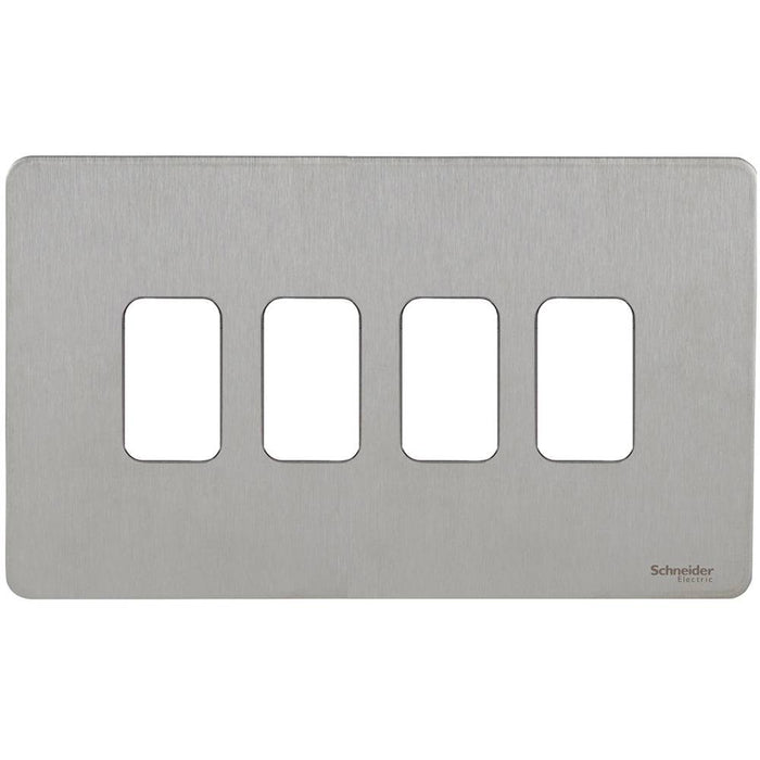 Schneider Ultimate Screwless Stainless Steel 4G Grid Plate GUGS04GSS