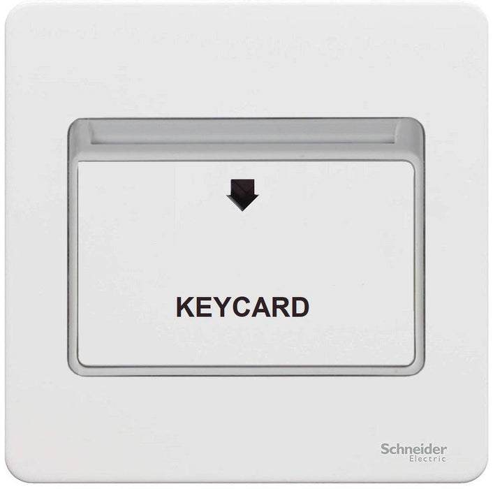 Schneider Ultimate Screwless White Metal Hotel Key Card Switch