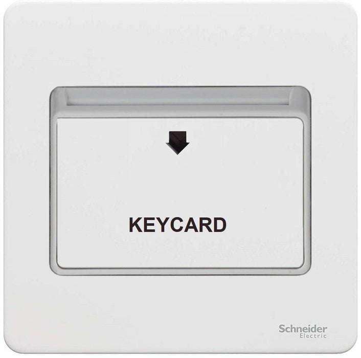 Schneider Ultimate Screwless White Metal Hotel Key Card Switch GU1412KWPW