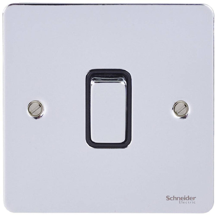 Schneider Ultimate Flat Plate Polished Chrome 1G Intermediate Switch GU1214BPC