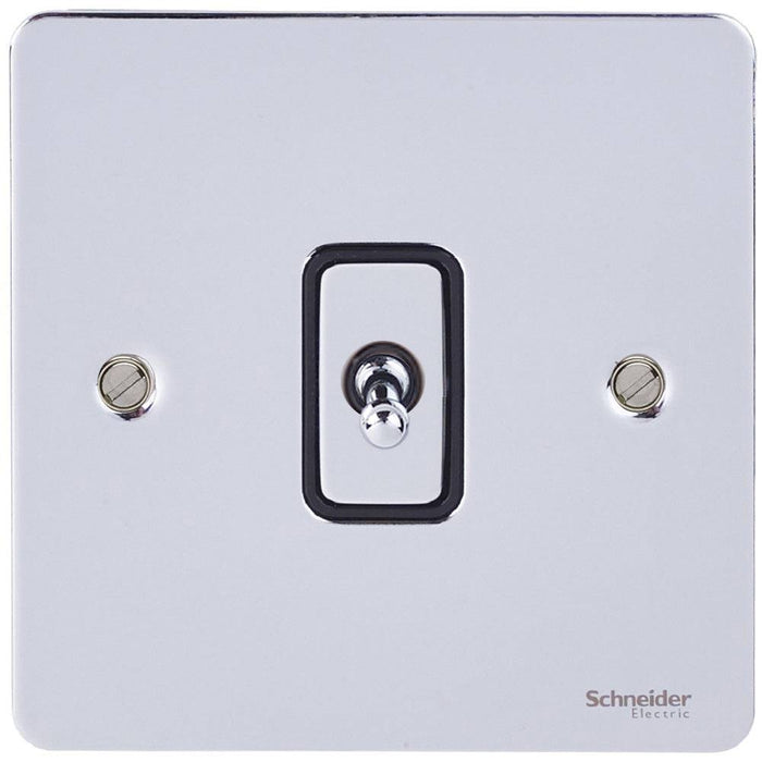 Schneider Ultimate Flat Plate Polished Chrome 1G Intermediate Toggle Switch GU1214TBPC