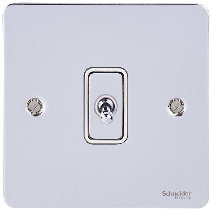 Schneider Ultimate Flat Plate Polished Chrome 1G Intermediate Toggle Switch GU1214TWPC