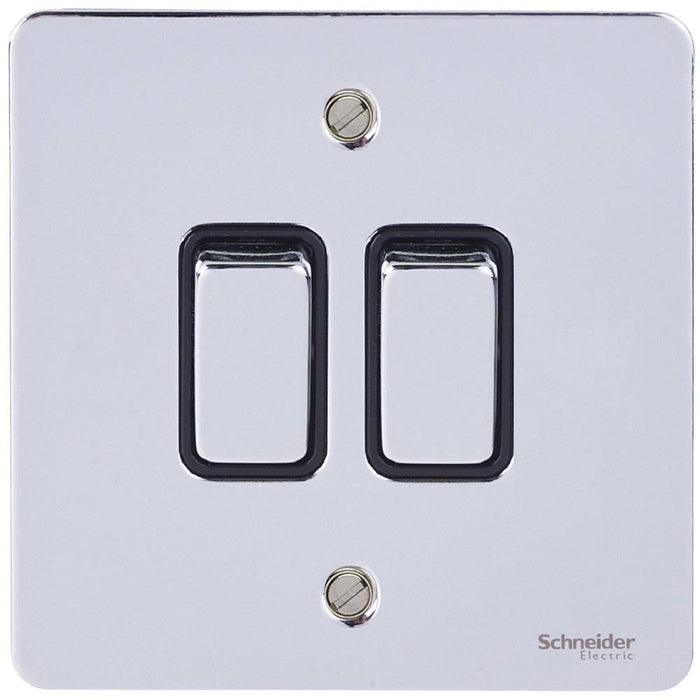Schneider Ultimate Flat Plate Polished Chrome 2G Intermediate Switch GU12214BPC