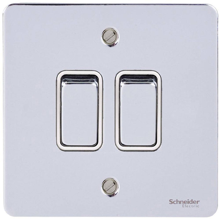 Schneider Ultimate Flat Plate Polished Chrome 2G Intermediate Switch GU12214WPC