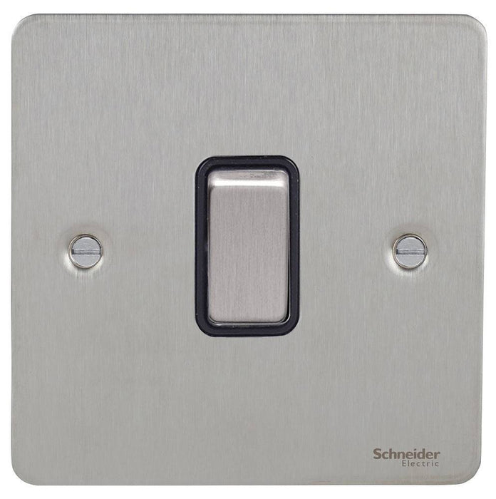 Schneider Ultimate Flat Plate Stainless Steel 1G Intermediate Switch GU1214BSS