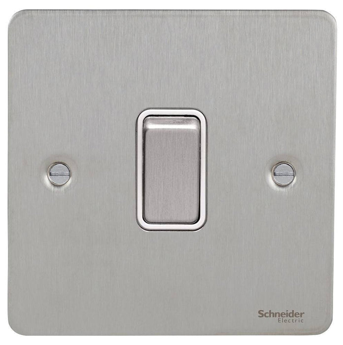 Schneider Ultimate Flat Plate Stainless Steel 1G Intermediate Switch GU1214WSS