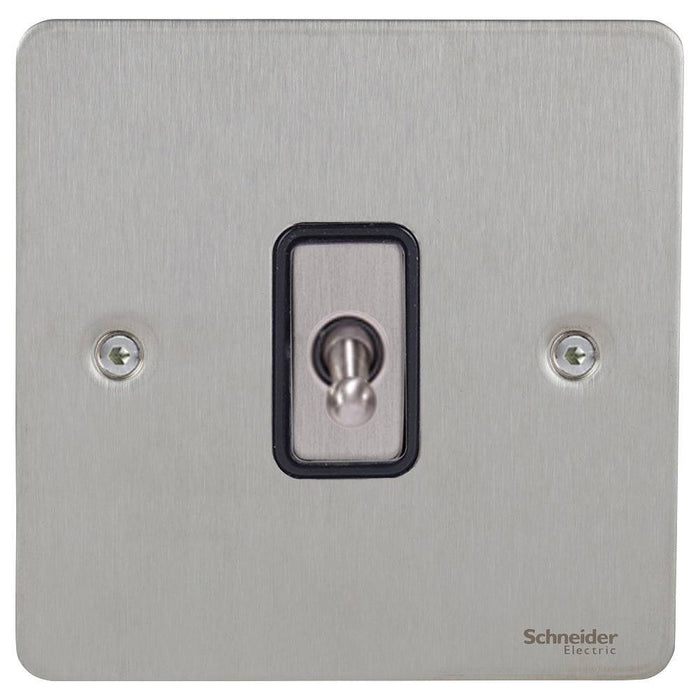 Schneider Ultimate Flat Plate Stainless Steel 1G Intermediate Toggle Switch GU1214TBSS