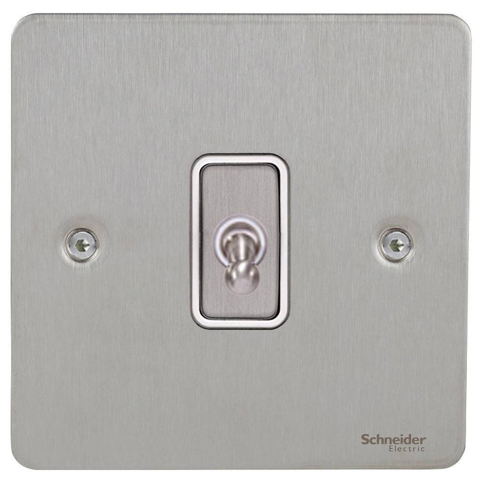 Schneider Ultimate Flat Plate Stainless Steel 1G Intermediate Toggle Switch GU1214TWSS