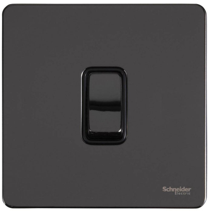 Schneider Ultimate Screwless Black Nickel 1G Intermediate Switch GU1414BBN