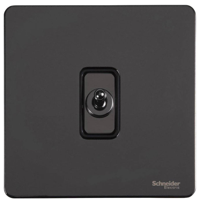Schneider Ultimate Screwless Black Nickel 1G Intermediate Toggle Switch GU1414TBBN