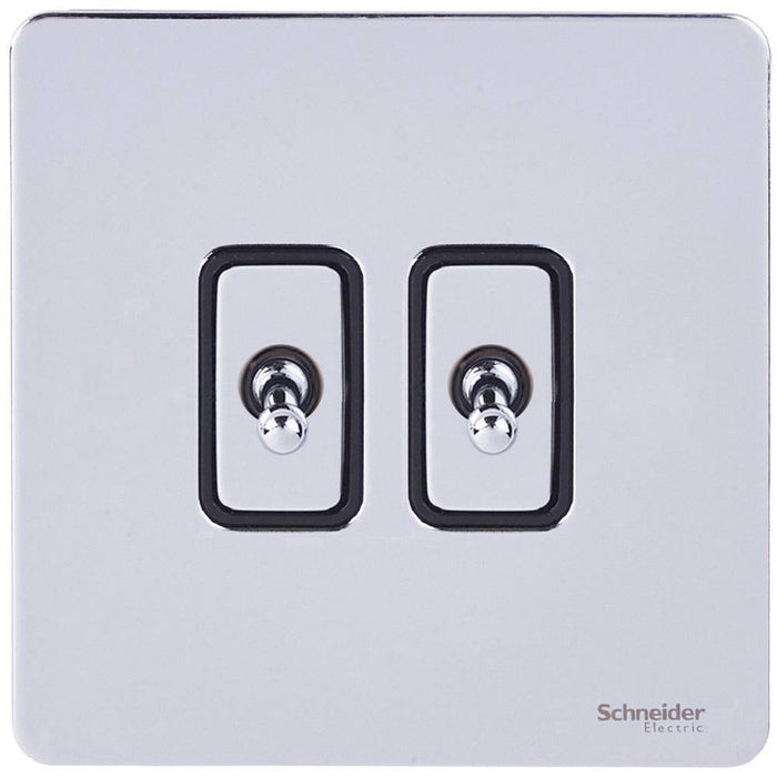 Schneider Ultimate Screwless Polished Chrome 2G Intermediate Toggle Switch GU14214TBPC