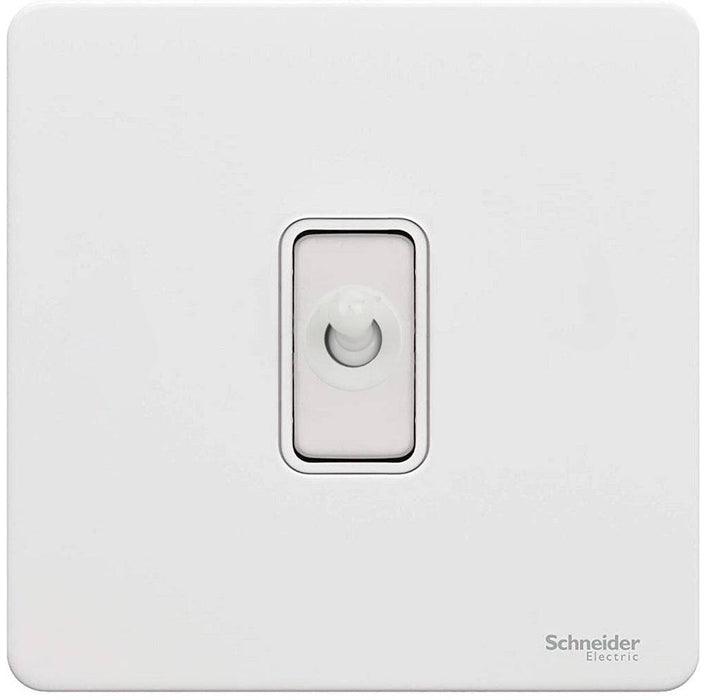 Schneider Ultimate Screwless White Metal 1G Intermediate Toggle Switch GU1414TWPW Available from RS Electrical Supplies