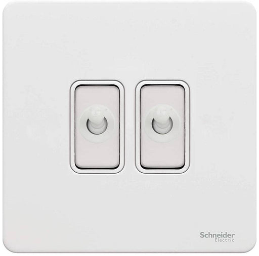 Schneider Ultimate Screwless White Metal 2G Intermediate Toggle Switch GU14214TWPW Available from RS Electrical Supplies