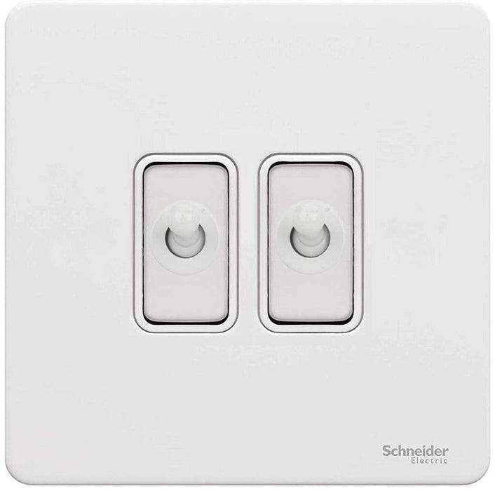 Schneider Ultimate Screwless White Metal 2G Intermediate Toggle Switch GU14214TWPW