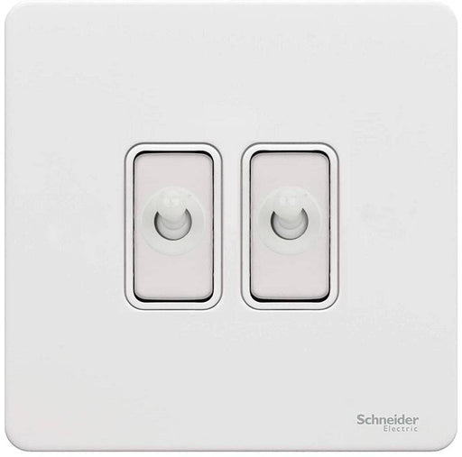 Schneider Ultimate Screwless White Metal 2W & Intermediate Toggle Switch GU141214TWPW Available from RS Electrical Supplies