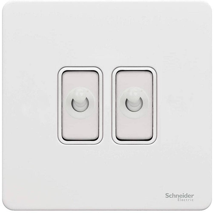 Schneider Ultimate Screwless White Metal 2W & Intermediate Toggle Switch GU141214TWPW