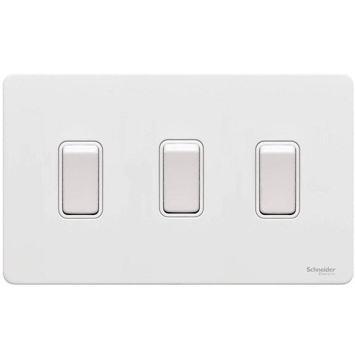 Schneider Ultimate Screwless White Metal 3G 2W & Intermediate GU1432214WPW Available from RS Electrical Supplies