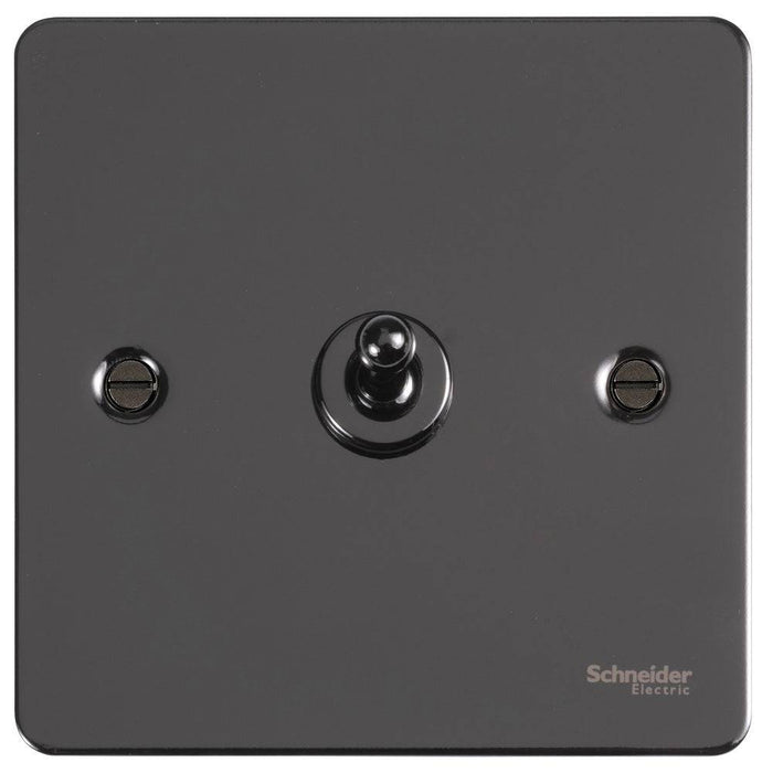 Schneider Ultimate Flat Plate Black Nickel 1G Toggle Switch GU1212TBN