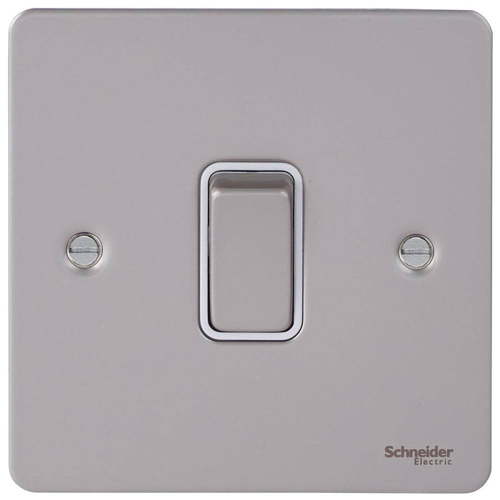 Schneider Ultimate Flat Plate Pearl Nickel 1G 2W Light Switch GU1212WPN