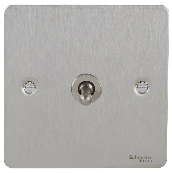 Schneider Ultimate Flat Plate Stainless Steel 1G Toggle Switch GU1212TSS