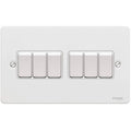 Schneider Ultimate Flat Plate White Metal 6G 2W Light Switch GU1262WPW