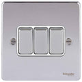 Schneider Ultimate Low Profile Polished Chrome 3G 2W Light Switch GU1532WPCAvailable from RS Electrical Supplies